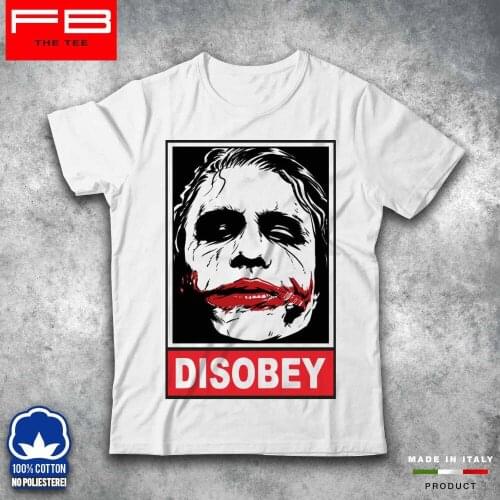 T-Shirt Disobey Joker Smile Hipster Off Moda Cool Idea Regalo 100% Cotton Geek Family New Men Summer Tops Casuals Hip Hop Shirt