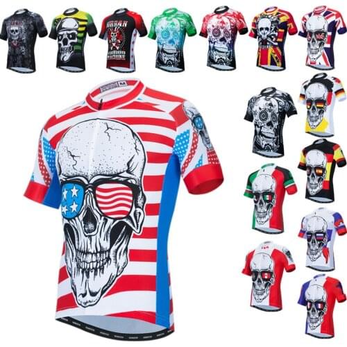 Weimostar Skull Cycling Jersey Men Summer Pro Bike Jersey Tops Team Sport MTB Bicycle Jersey Road Biking Shirt USA UK Mexico