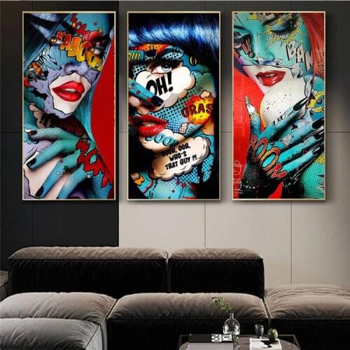 Graffiti Women Portrait Canvas Painting and Poster and Prints Modern Style Wall Art Pictures for Living Room Home Decoration