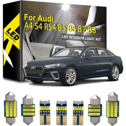 KAMMURI 100% White Error Free For Audi A4 S4 RS4 B5 B6 B7 B8 Sedan Wago LED Interior Trunk Door Lights Kit (1996-2015)
