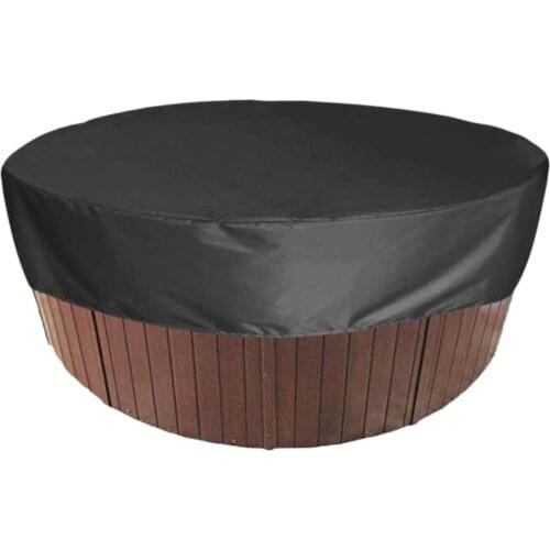Round Pool Cover Foldable Waterproof Dustproof Bathtub Cover 210D Oxford Cloth Outdoor Swimming Pool Tub Cover