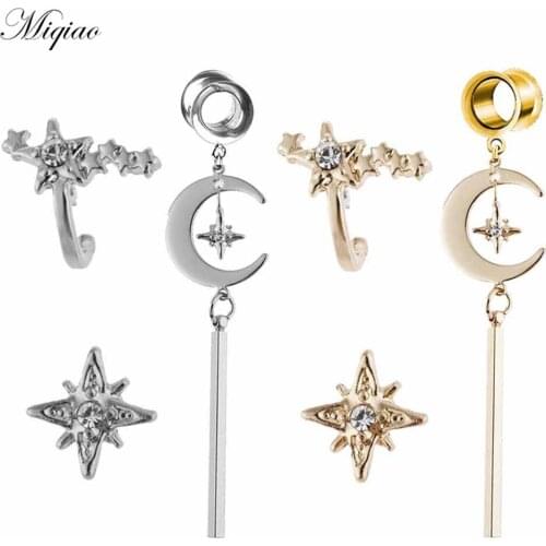 Miqiao 3pcs/Lot Stainless Steel Ear Piercings Ear Plugs and Tunnels Ear Gauge Dangle Earrings Ear Expander Body Jewelry NEW