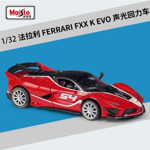 1:32 Bburago Sound light Pull back car FerrariFXX FXX K EVO Alloy Model Car Static Metal Model Vehicles