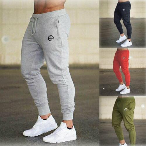 Mens Sport Long Pants Joggers Elastic Waist Casual Trousers High-Waist Gym Fitness Slim Long Pants Running Tracksuit Sweatpants