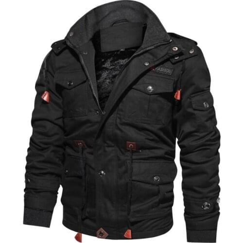 Mens Winter Jackets And Coats Fleece Warm Hooded Coats Thermal Thicker Outerwear Male Military Jackets Warm Parkas Size6XL