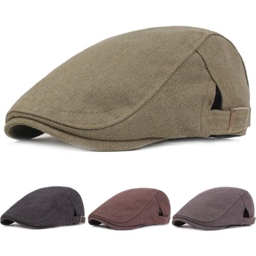 Men Classic Adjustable Beret Hats Solid Color Outdoor Newsboy Driving Golf Caps HATCS0396
