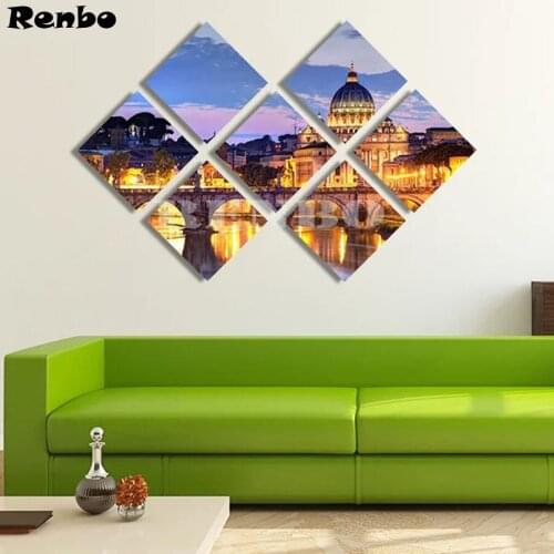 5d DIY Diamond Painting Castle landscape Embroidery Cross Stitch Kits crystal Home Decoration Needlework Full Mosaic Crafts 7pcs