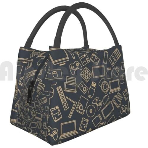 Portable Insulation Bag Video Games Pattern | Gaming Console Computer Play Gamer Gaming Multiplayer Console