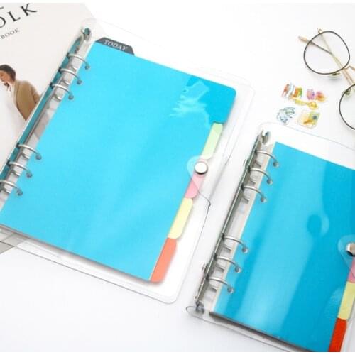 Transparent/Color PVC Binder A5/A6 6-Ring Loose Leaf Folder Shell for Planner Pages Refill Insert Binder Cover Protector
