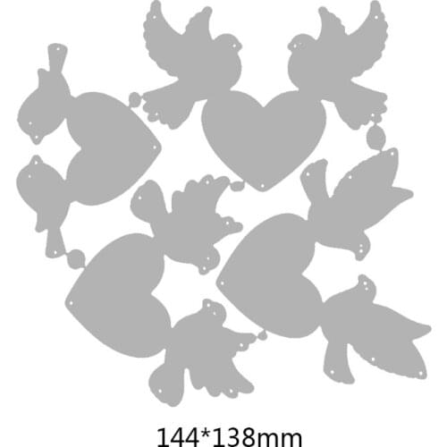 Bird Heart Metal Cutting Dies Stencil Scrapbooking DIY Album Stamp Paper Card Embossing Decoration W3JE