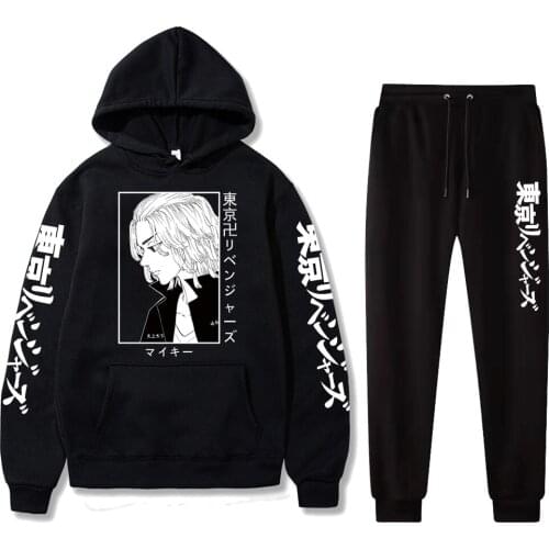 Japanese Anime Tokyo Revengers Hoodies Pants Men/Women Long Sleeve Sweatshirt Pants Mikey Hoodie Pants Suit