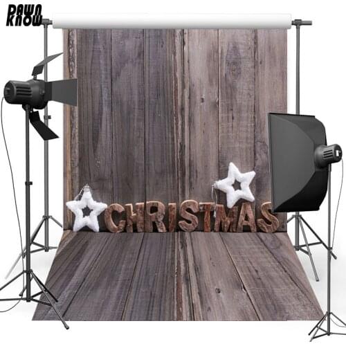 DAWNKNOW Wood Wall Vinyl Photography Background For Baby Floor Star Photo Shoot Backdrop For Christmas Photo Studio L807
