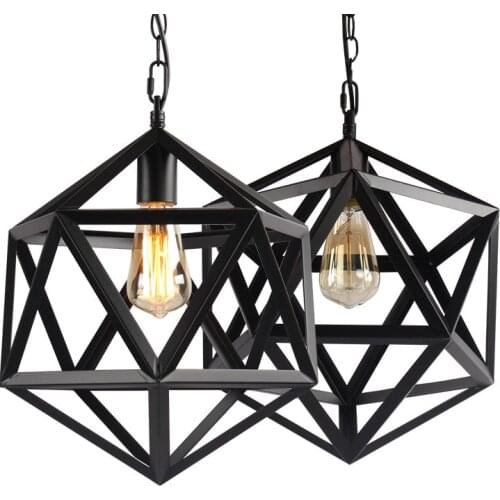 High Quality Ironwork Bar Office Dinning Room Cage Hanging Lamp Nordic Industrial Style Retro Creative Restaurant Pendant Lights