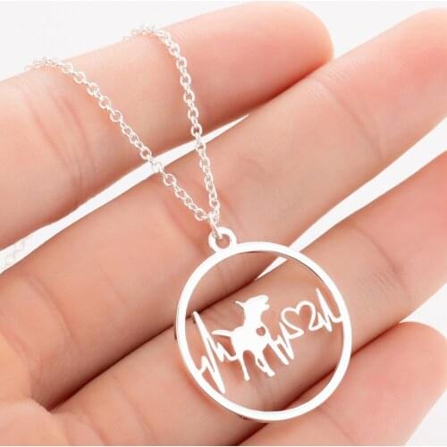 WANGAIYAO new cute animal necklace female round dog animal heartbeat series necklace personality fashion commemoration day jewel