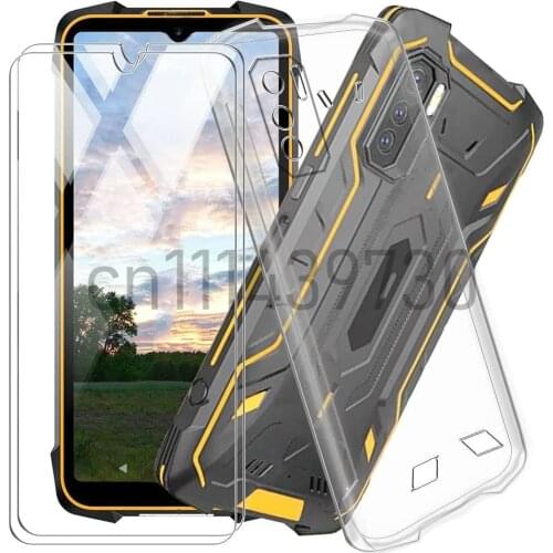 3-in-1 Screen Protector+Phone Case For Cubot KingKong 5 Pro Glass Anti-Shock Case Cover on Cubot KingKong 5 Pro Tempered Glass