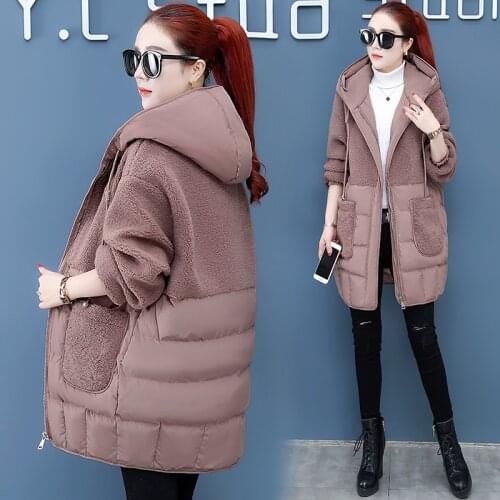 Winter Jacket 2020 Fashion Parkas Plus Size Patchwork Down Cotton Ladies outerwear Hooded Warm Thicken coat Casual Womens Tops