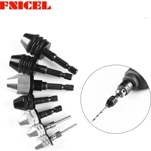 1Pc 0.3-8mm 6.35mm Quick Change Keyless Drill Bit Chuck Hex Shank Adapter Converter Tool