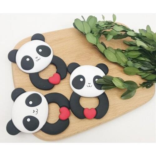 10pcs 60*80mm Lovely BPA Free Silicone Cartoon Bear Shape Baby Toys Pacifier Clip Food Grade DIY Accessories Baby Teether