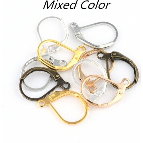 20pcs Silver Gold Bronze KC Gold Rhodium French Lever Earring Hooks Wire Settings Base Hoops Earrings For DIY Jewelry Making