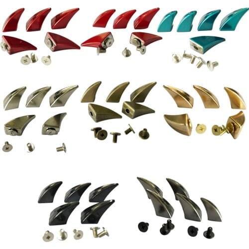 Fityle 5pcs Horn Shape Screwback Rivets Stud Spikes for Leather Craft Bag Hat Decoration