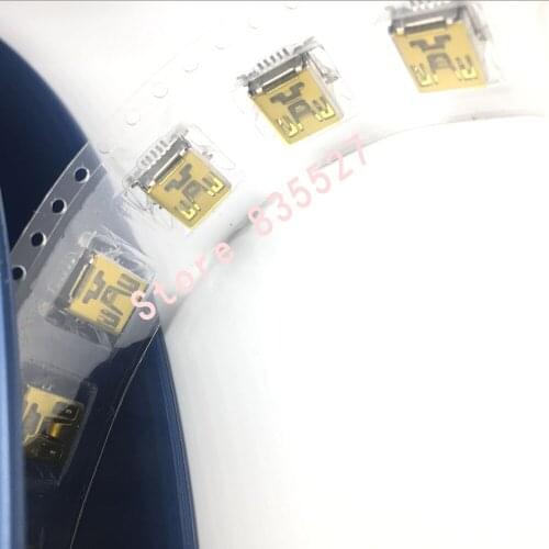 50PCS/LOT in reel 5PF female mini USB MINI female socket 5P SMD 5PIN Connector Plug USB Interface 5 needle MP3 data port