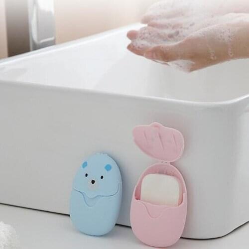 50Pcs Disposable Soap Paper Portable Cute Boxed Paper Soap Mini High Quality Scented Soap Slice Outdoor Travel Supplies