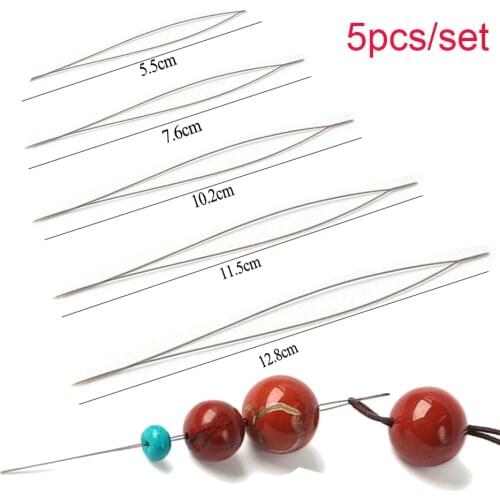 5Pcs Opened Needles Beaded Needle Pins Beads DIY Bracelet Jewelry Making Tools Handmade Craft Pins Home Needlework Supplies