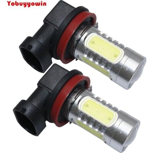 Free shipping 2PCS H8/H9/H11 7.5W 400lm Polarity Free 5-LED Light Car Foglight / Headlamp (12~24V) White