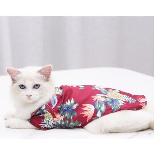 Large Dog Summer Hawaiian Shirt Clothes Beach Camp Dog Shirt Vest Pet Clothing Floral Shirt Soft Coconut Tree Dog Shirts XS-XL