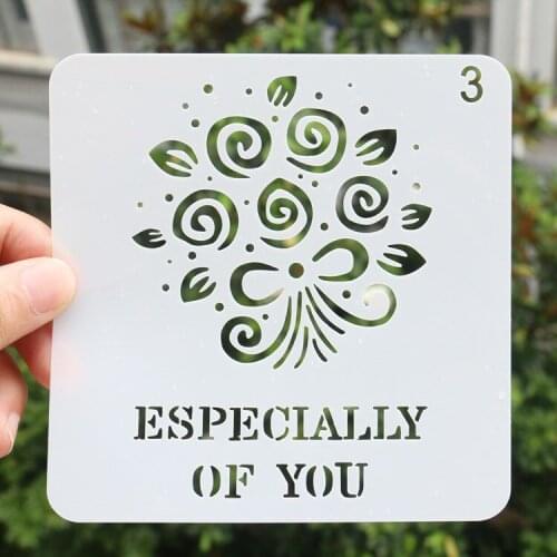 Colorful square DIY FLOWER stencils for painting template album decorative paint stencil journal accessories