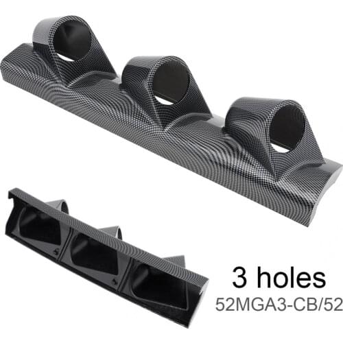 52mm 2 Inch Triple Carbon Fiber Auto Car Gauge Cup Holder Pod Black Universal durable and practical Car Instrument Mount