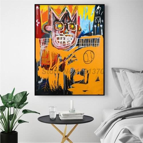 Jean Michel Canvas Untitled Orange Sports Figure Street Art Modern Painting Oil Print Poster Wall Art Picture Decoration
