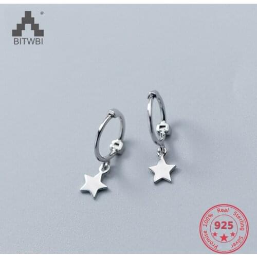 Exquisited 925 Sterling Silver Star Earrings for Women Simple Ear Piercing Earrings Bohemia Bijoux Brincos