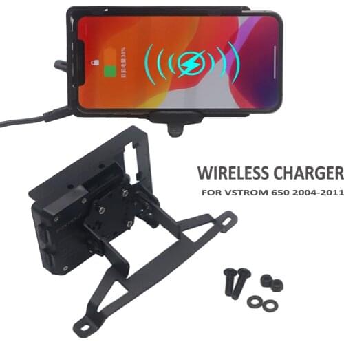 FOR SUZUKI VSTROM 650 2004-2011 Wireless charger Bracket Mount Smartphone GPS Holder Navigation Bracket V-Strom 650 DL650 DL 650