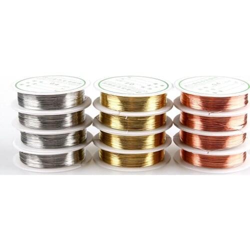 0.2/0.3/0.4/0.5/0.6/0.8mm Brass Wire Jewelry Findings For Jewelry Making DIY Copper Wire Silver Golden Red Copper Plated Beading