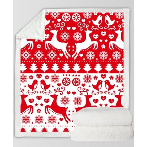 Merry Christmas Blanket 3D Print Sherpa Blanket on Bed Sofa Home Textiles Happy New Gift Blanket for Kids Boys Warm Bed Cover
