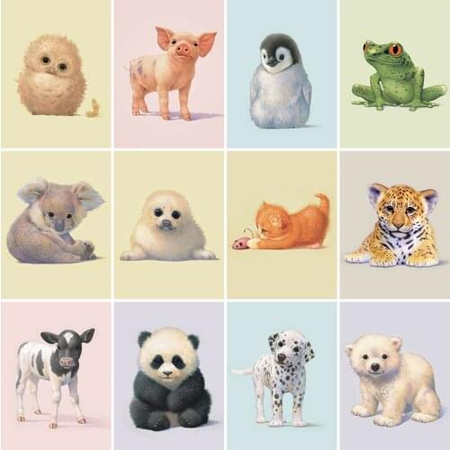 MomoArt Full Drill Diamond Painting For Kids Cat Diamond Embroidery Tiger Animal Cross Stitch Mosaic Home Decor Gift