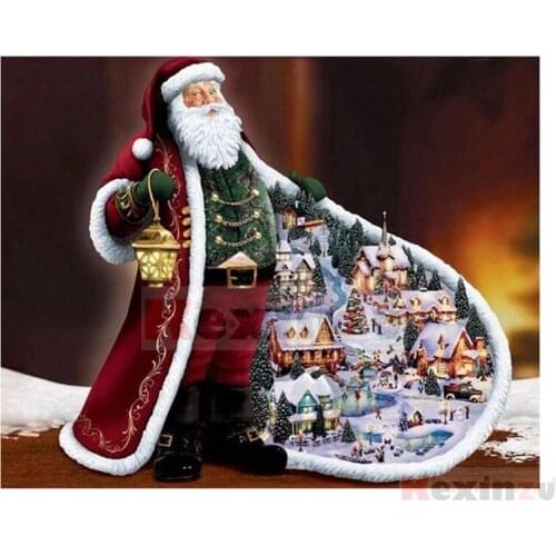 Kexinzu Full 5D DIY Square/Round Drill Diamond Painting "Santa Claus" 3d Diamond Embroidery Cross Stitch Decor Gift K509