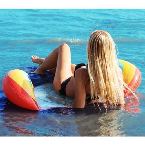 New printed cartoon Inflatable Floating Adult Water Hammock Sport Air Mattress Swimming Pool Beach Sofa Water Hammock Recliner