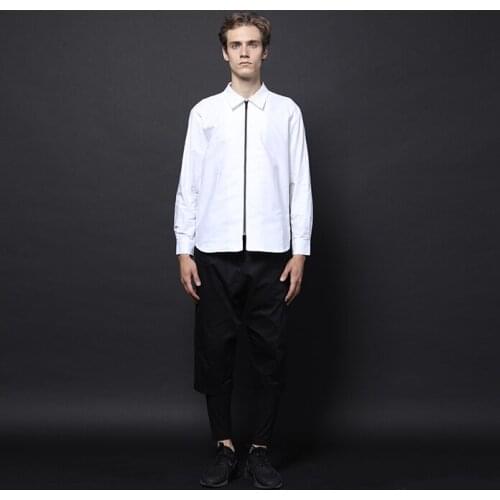 Customized PLUS SIZE S-6XL!! New Mens clothing GD Hair Stylist fashion Catwalk Multilayer back structure zipper Shirt