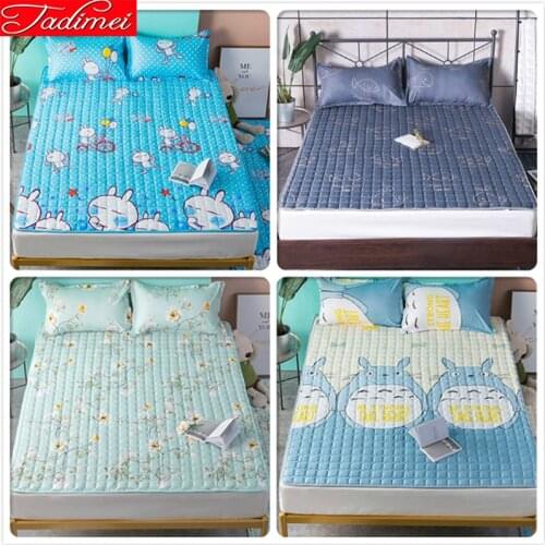 Adult Kids Child Bed Cover Bedspreads Soft Quilted Mattress Topper Skid Resistan Winter Coverlet 120x200 150x200 180x200 200x220