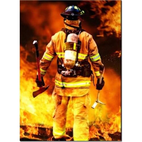 Full square diamond painting Hero Fireman 5d cross stitch set diamond embroidery full round drill mosaic art Firefighter FS33