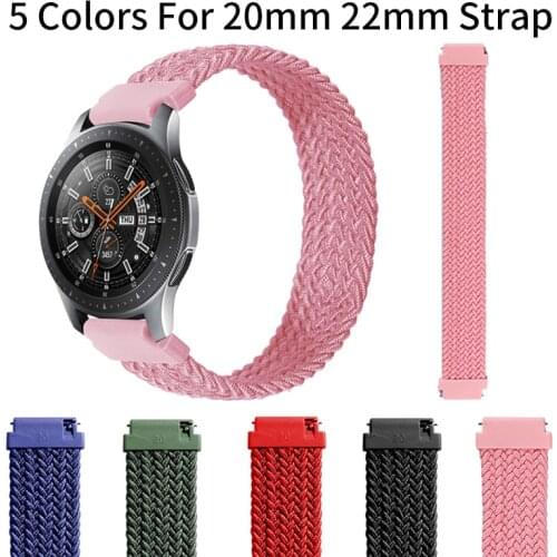 Braided Solo Loop Band For Xiaomi Huami Amazfit GTR 47/42mm Strap Bracelet For Amazfit Stratos 2 3 GTS Bip S 20/22mm Watchbands