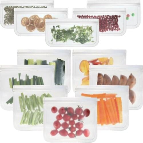 Freezing bag PEVA silicone fresh food storage bag container reusable bag leak-proof top kitchen food snack storage bag