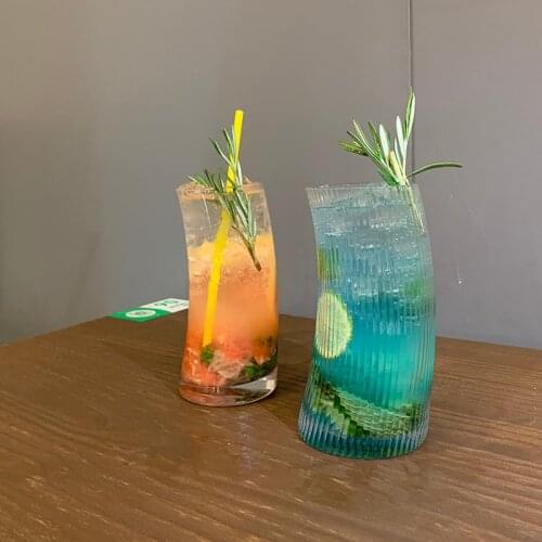 Ins wind net black tea restaurant glass cold drink juice cup bubble water cup drink cup large capacity milk tea cup