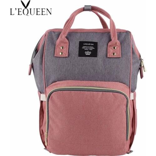 Lequeen Diaper Bags New Fashion Mummy Maternity Nappy Bag Large Capacity Diaper Bag Infant Fashion Travel Backpack With Baby