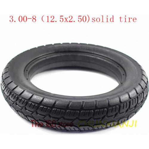 Super 3.00-8(12.5X2.50) non-inflatable solid elastic tires for electric vehicles are suitable for 30-35MM ring groove width