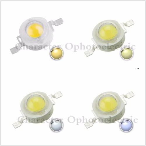 50pcs 1W 3W Cool/Pure White Warm White Cold White 200~260LM LED Emitter Light Lamp 3000k 4500k 10000k 20000k 30000k