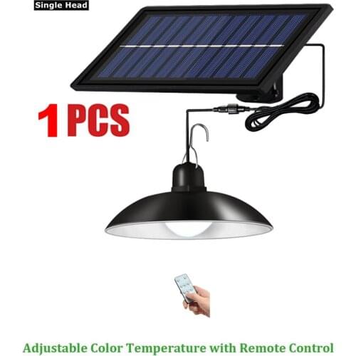Remote 30 led 2 head Retro Lampshade Solar Pendant Light Outdoor Indoor Solar Lamp Line White light White Lighting For Home Camp