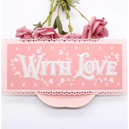YPP CRAFT With Love Heart Border Slimline Metal Cutting Dies for Scrapbooking/photo album Decorative Embossing Paper Card